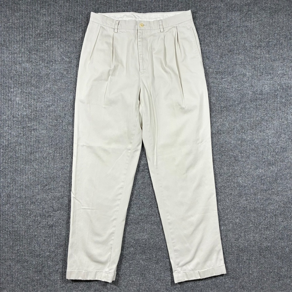 Nautica Rigger Mens Chino Pants Size 34x34 Classic Fit Pleated Front Cotton